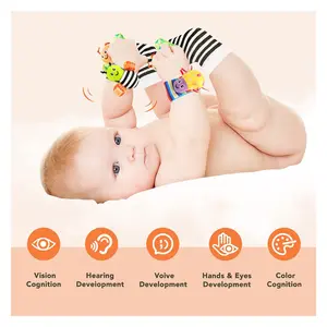 Bonito Stuffed Animals Rattle Toys, Pulse Cabine, Foot Finder Socks, Children's Boy and Girl, Newborn Gift, 0-12 months, 4pcs per set 12 main sales toy baby 0 12 months - №3