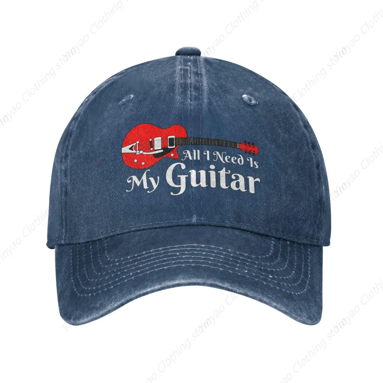 

Red Fun Guitar Retro Cowboy Hat Fashion Cool Baseball Hat Gift Adjustable Hat