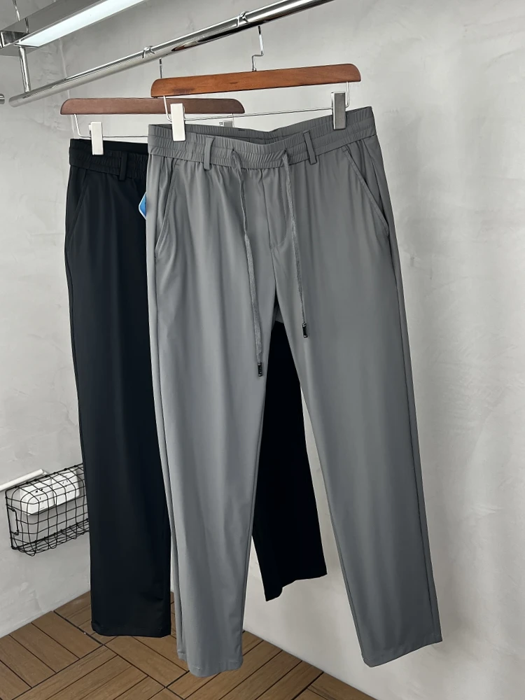 

Cool Sensation Ice Silk Men's Casual Pants Faionable Long Trousers Summer High Elastici UPF50 plus Sun Protection