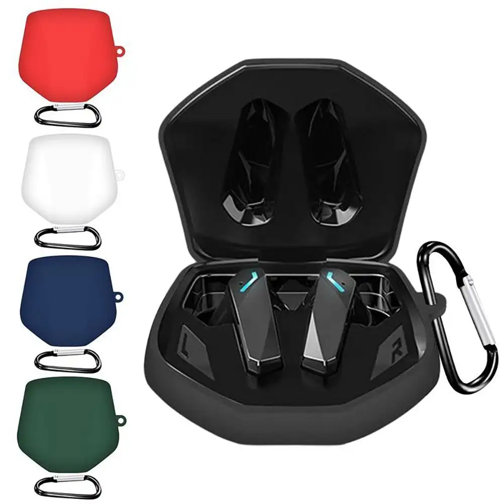 Caso de armazenamento de fone de ouvido para lenovo gm2 pro sem fio capa silicone carry bag protetor de fone de ouvido à prova de choque com mosquetão