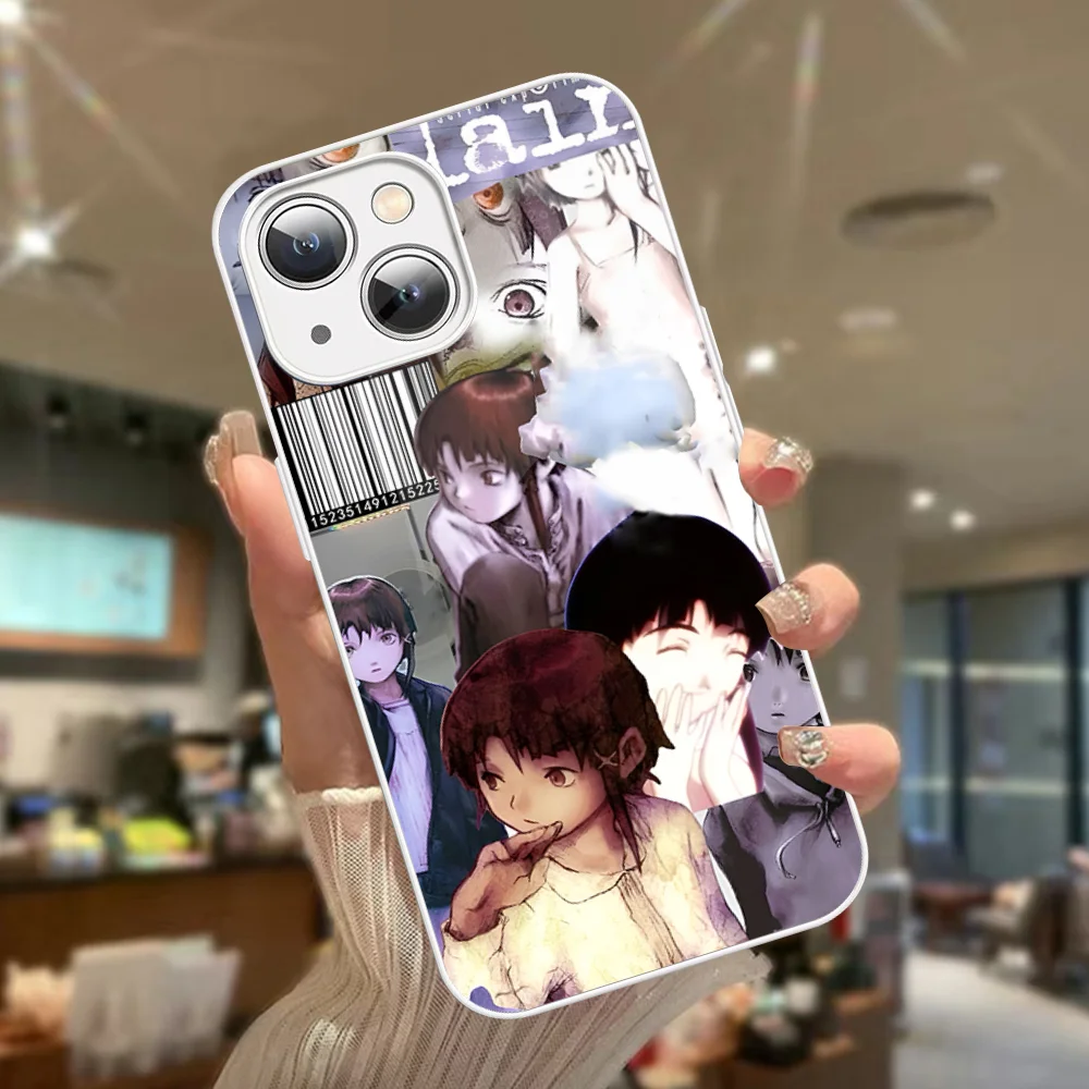 Serial Experiments Lain Anime Phone Case Tempered Glass For iphone 14 13 12 11 Pro Mini XS MAX 14Plus X XS XR Fundas image 2