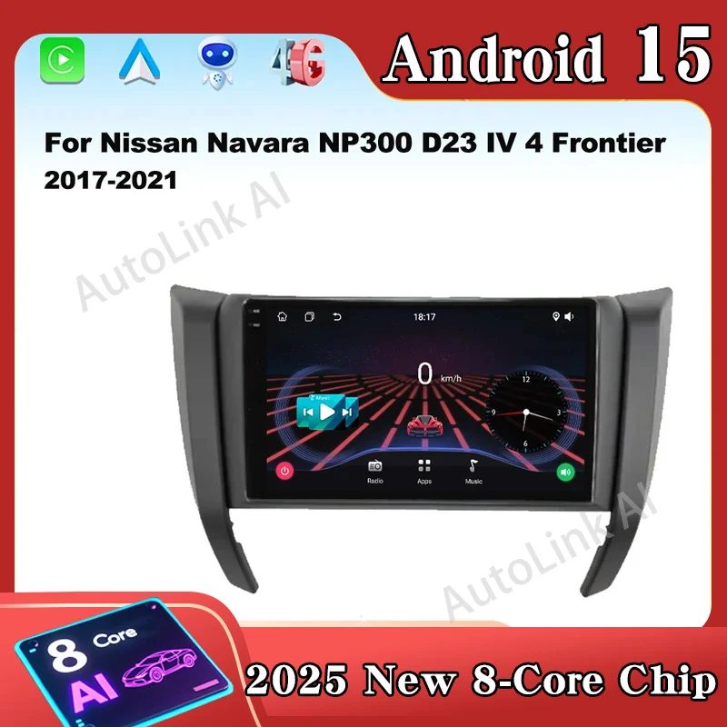 Radio para Auto Android 16 para Nissan Navara NP300 D23 IV 4 Frontier 2017-2021, 4G WIFI, GPS, Navegación, Reproductor Multimedia de Video