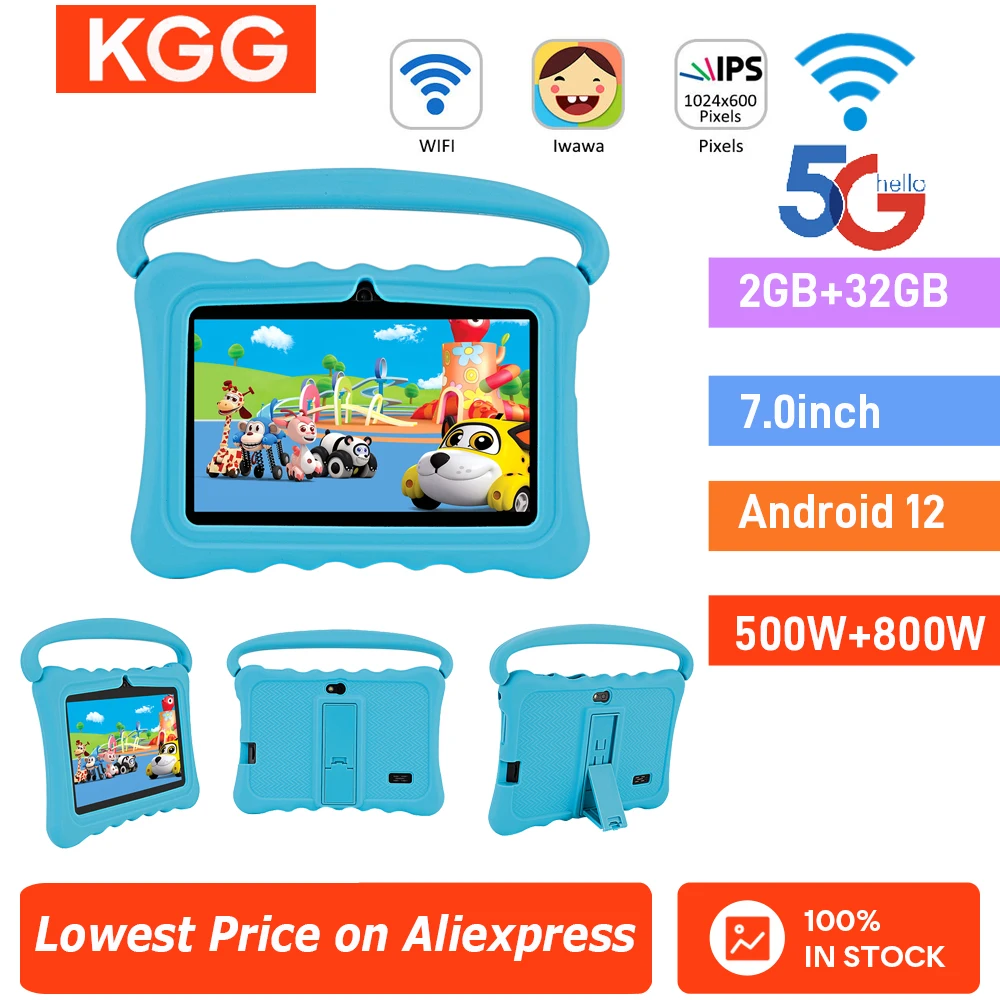 

Kids Tablet Android 12 Tablet 7 Inch Tablet Wifi Children 2+32GB 3000mAh Educational Learning Toys Children Boys Girls Gifts