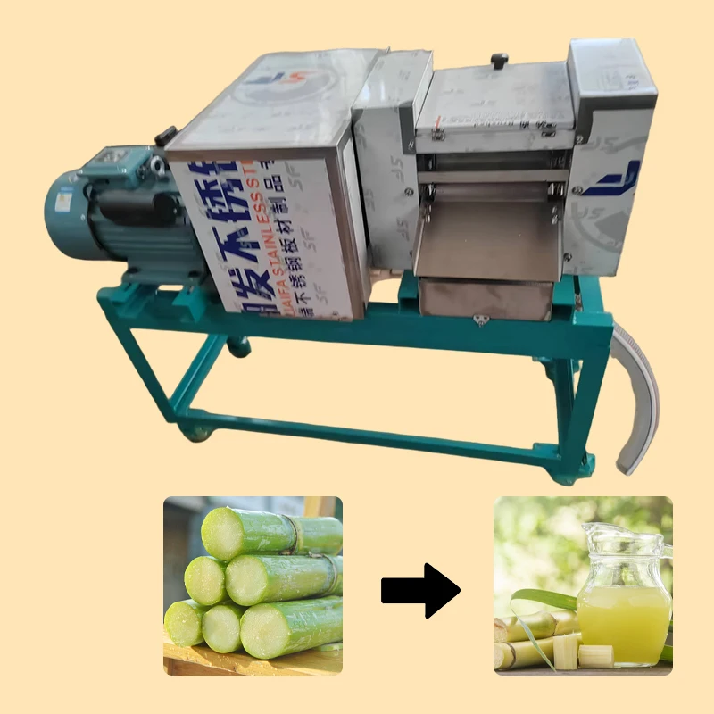 Commercial Movable Sugarcane Crushing Juicing Machine High Efficiency Sugar Cane Juice Press For Street Shop Customized
