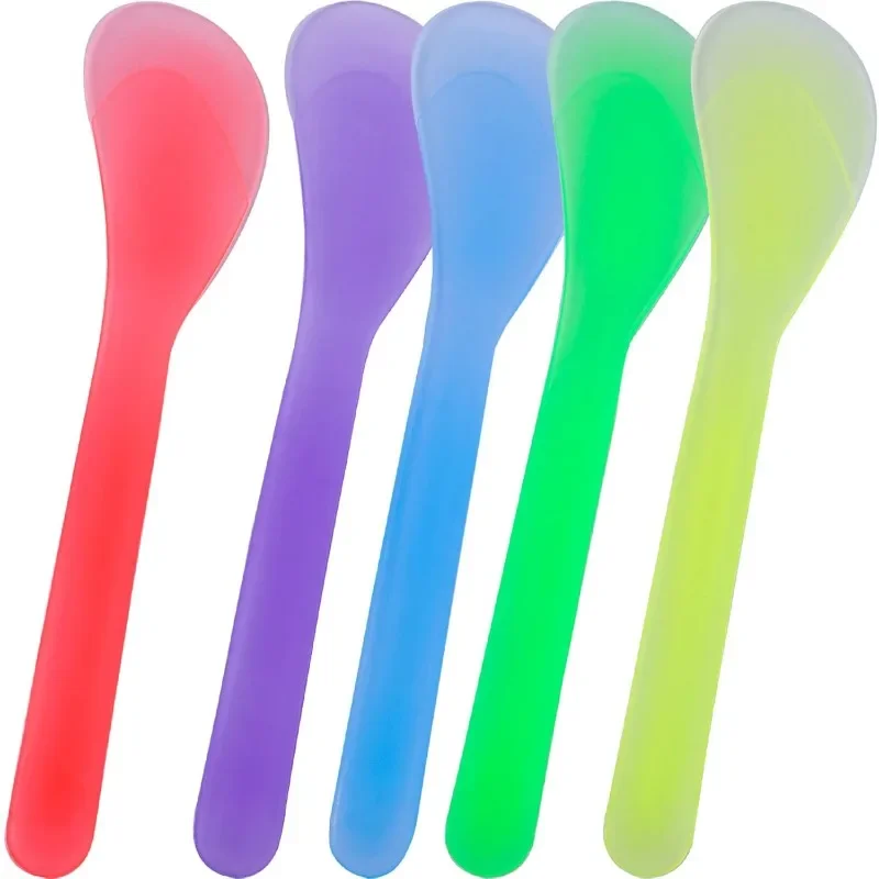 Espátula cosmética desechable, herramientas de maquillaje de plástico, cuchara, máscara, crema Facial, cuchara para bricolaje y muestreo (Color aleatorio), 10 Uds.