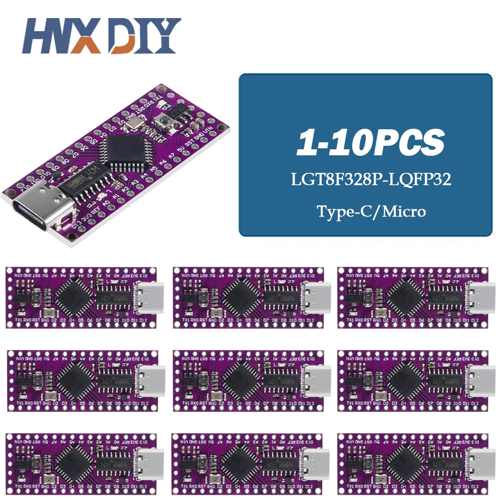 1-10pcs LGT8F328P-LQFP32 MiniEVB TYPE-C USB Compatible with ATMEGA328 For Nano V3.0 LGT8F328P HT42B534-1 SOP16