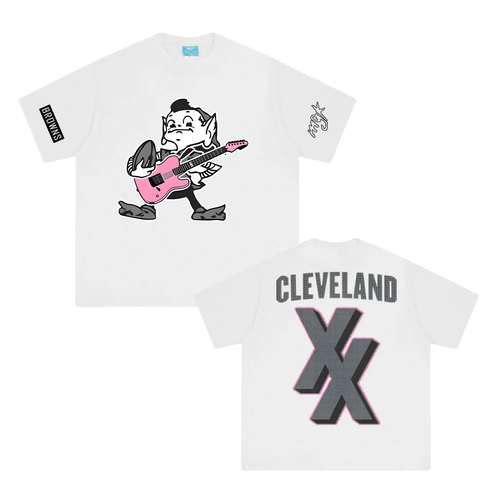 2026 Summer New Model Mgk X Cleveland Browns High-Quality Comfortable Casual Men's Round-neck Printed T-Shirt