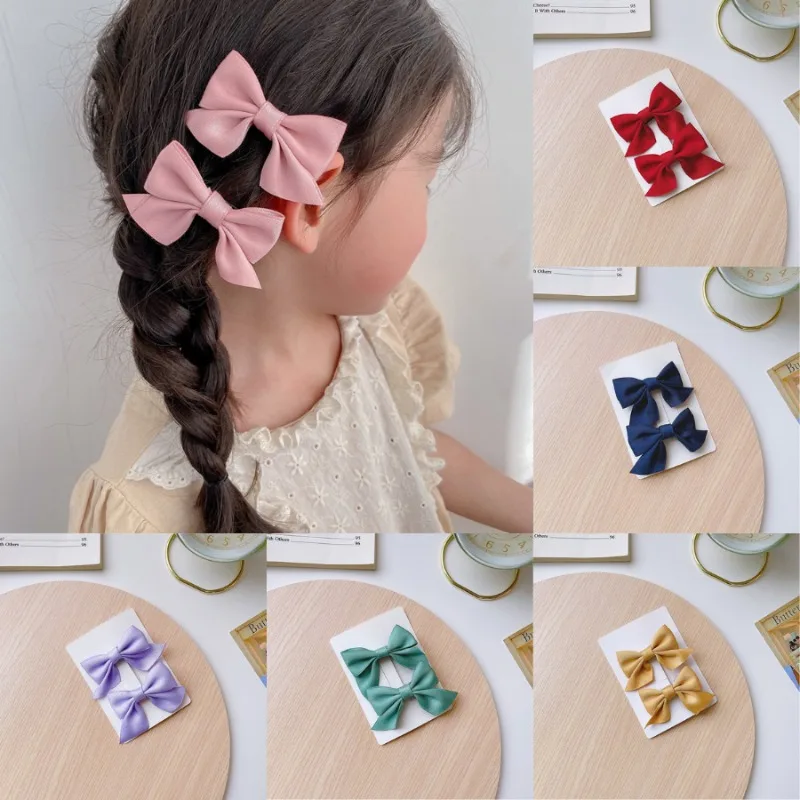 

2025 Fashion Bow Hair Clips for Kids Girl Cute Princess Solid Color Bow Barrettes for Baby Toddler Girls Trendy Hair Accessories