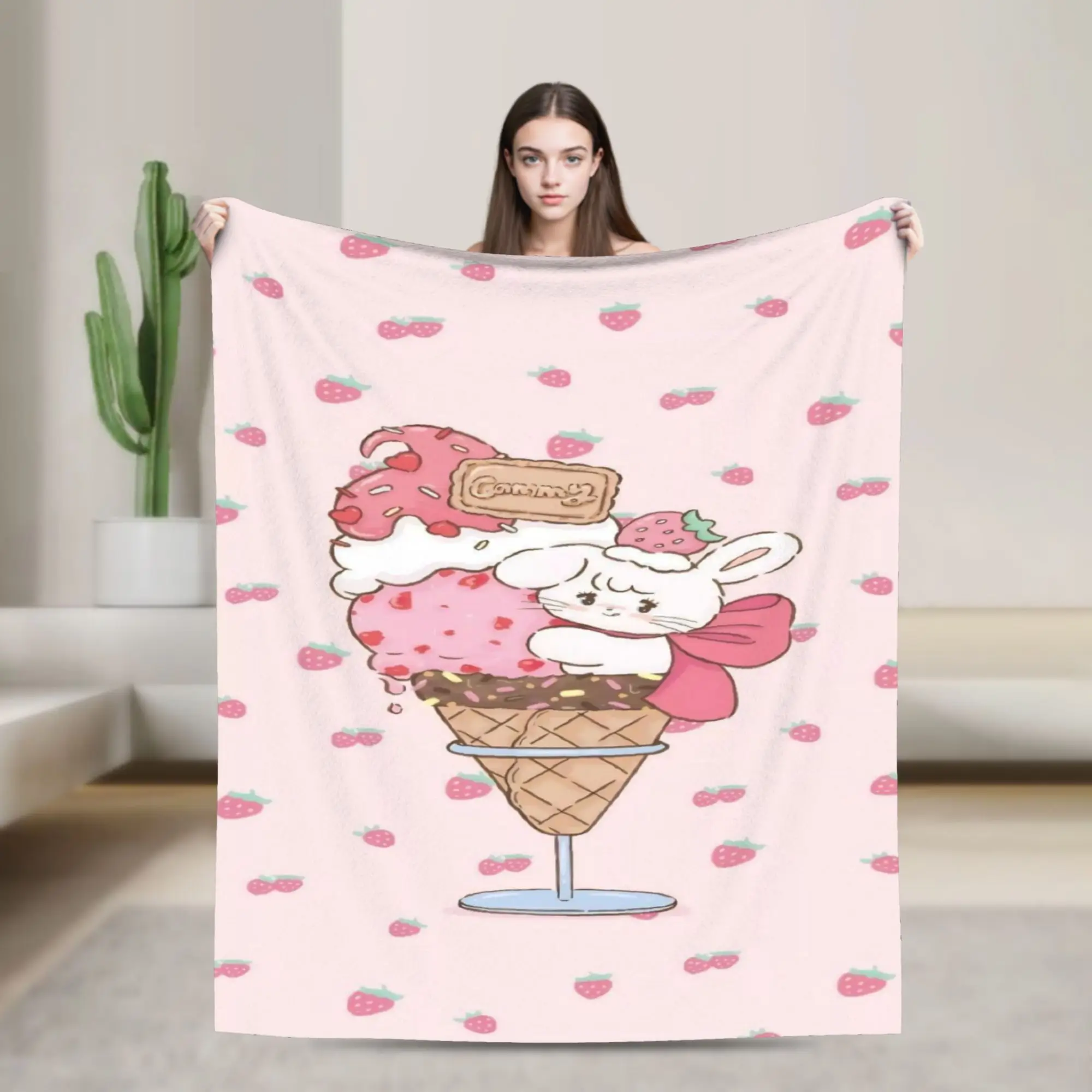 pink cartoon Mikko Mousse  Blanket Multi-size Super Soft Cozy  Throw Blankets for Couch Sofa and Bed
