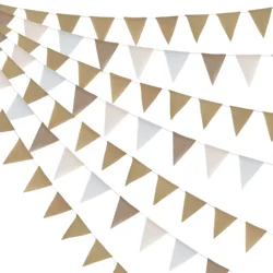 11M/36FT 48 Flags Pennant flags Hessian Wedding Party Decor Bunting Vintage Photo Prop Banners Home Baby Shower Carnival Garland