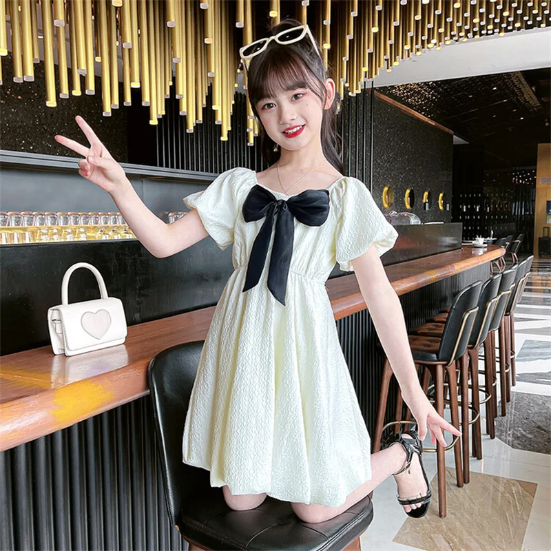 

Girls Summer Dress 2024 New CuHK children Korean summer 5-14year old 15 year old princess dress