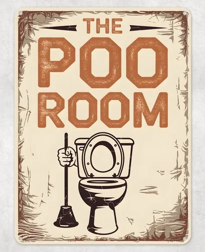 The Poo Room Toilet Poop Metal Poster Wall Tin Sign Man Cave Shed Home Plaque --Tin Sign