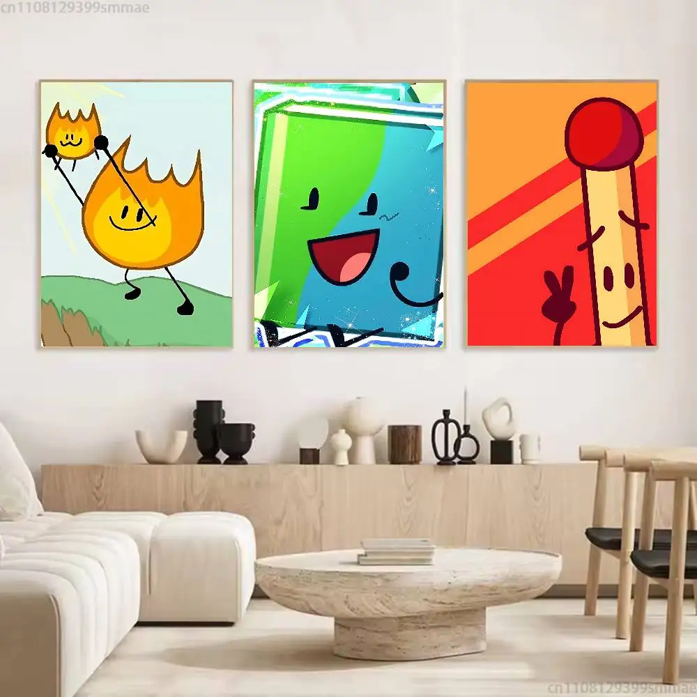 B-Battle for Dream I-Island BFDI Classic Wall Art, Canvas Print Poster, Suitable for Home, Living Room, Room Decoration Painting