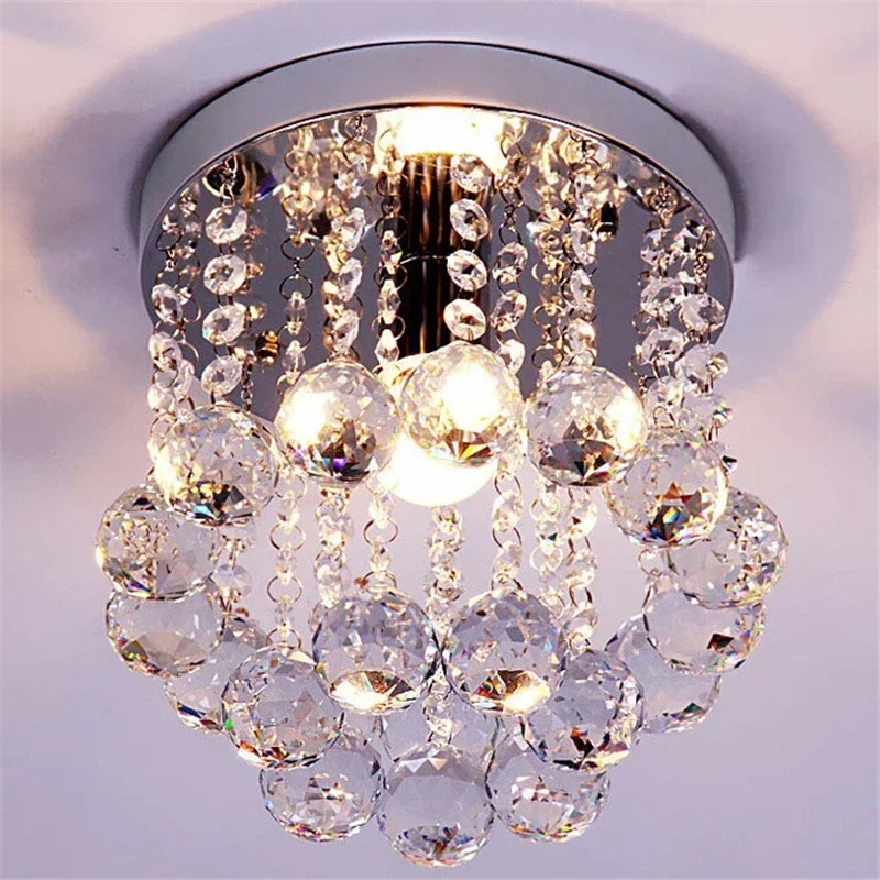 

E14 Crystal Living Room Foyer Home lights Lustre Fixtures Restaurant Luminarias Luxury Ceiling Light