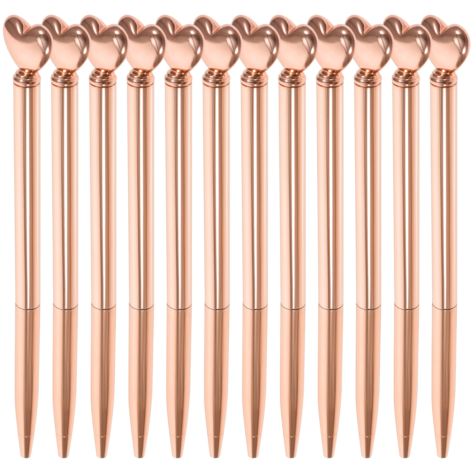 

12 Pcs Metal Ballpoint Pen Writing Pens Creative Smooth Heart Shaped Ink Bulk Love Portable