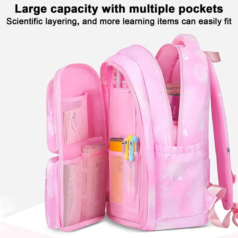 

Children School Bag Adjustable Padded Shoulder Strap Large Capacity Breathable Mesh Lining Waterproof Spacious School Bag