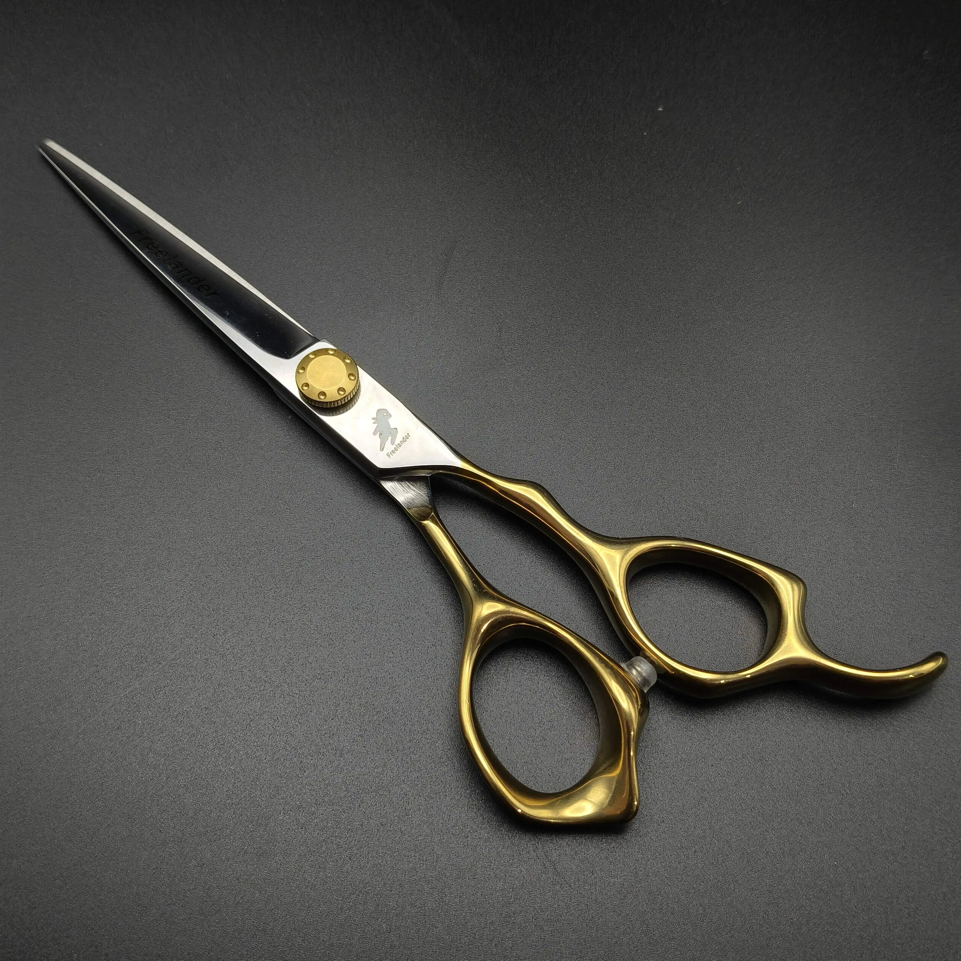Freelander 6,0-Zoll Professionelle Friseurschere aus 440C Edelstahl mit Damaszener-Muster, Dünne Schere für Friseursalons – Detail 3