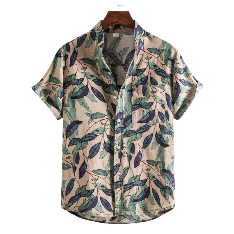 Camisa hawaiana de algodón para hombre, Polo de alta calidad, blusas de lujo, ropa de moda, Envío Gratis, Verano