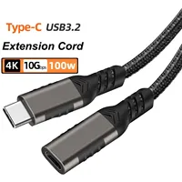 2m 3m Type C USB 3.2 Gen 2 Extension Cable Male to Female 10Gbps 4K Extension Cord for MacBook Pro Samsung Xiaomi Switch USB HUB