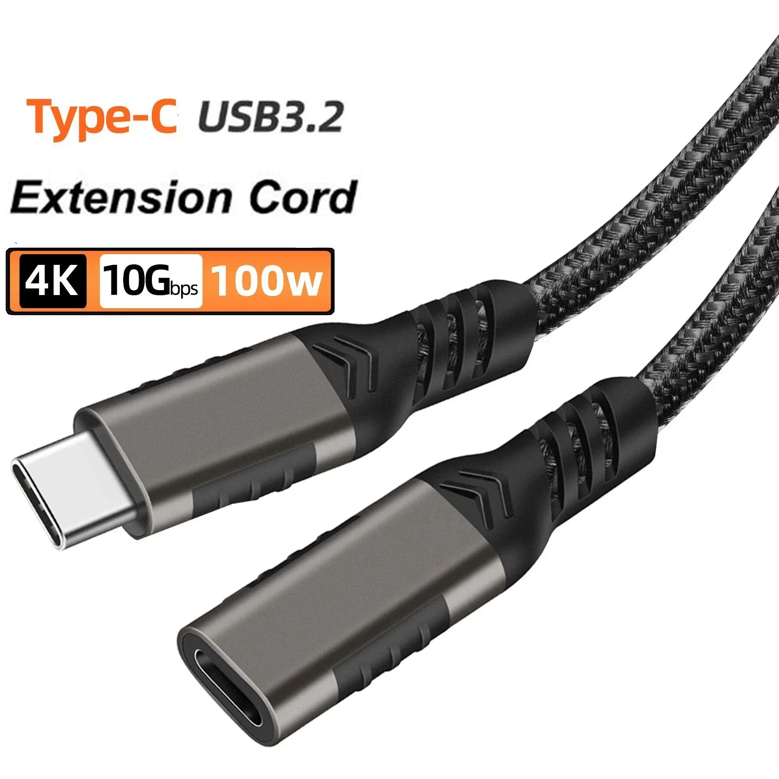 2m 3m Type C USB 3.2 Gen 2 Extension Cable Male to Female 10Gbps 4K Extension Cord for MacBook Pro Samsung Xiaomi Switch USB HUB