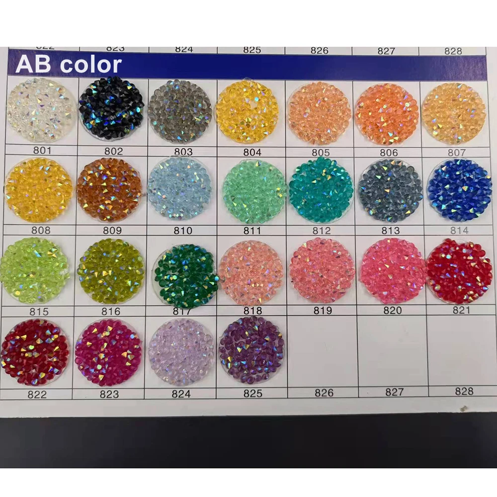 3Mm Ab Color Rhinestone Strass 100G 14400Pcs Resin Acrylic Paint Bottom Diamond Fashion Diy Garment Decorative Factory Wholesale