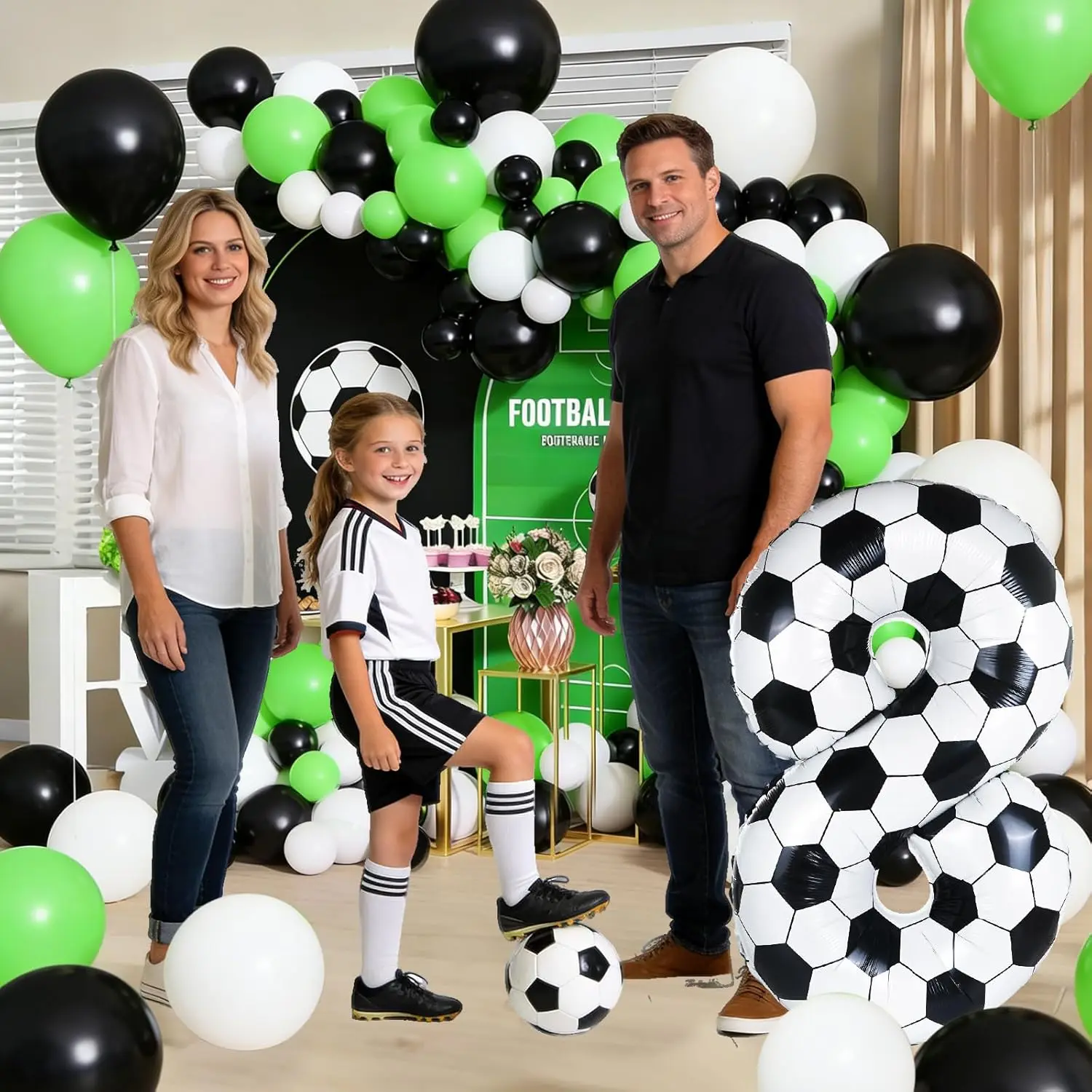 Schwarz-weißer Fußball-Digitalballon 0-9, 40 Zoll großer Digitalballon, Sportthemen-Geschenk, Dekoration für Geburtstagsfeiern und Jubiläen – Detail 5