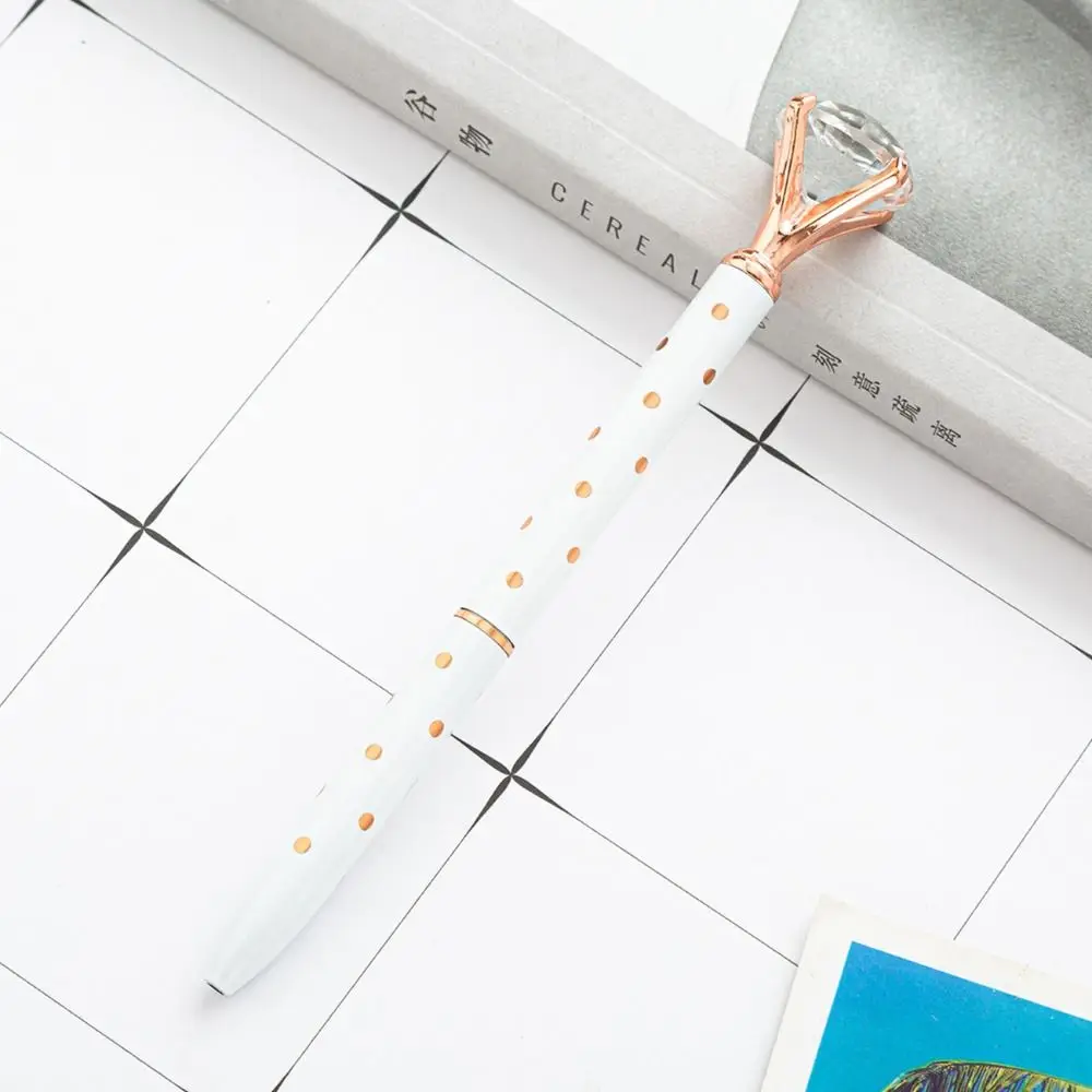 

New Metal Crystal Pen Student Gifts Office Material Gift Metal Ballpoint Pen Large Diamond Crystal Diamond Pen