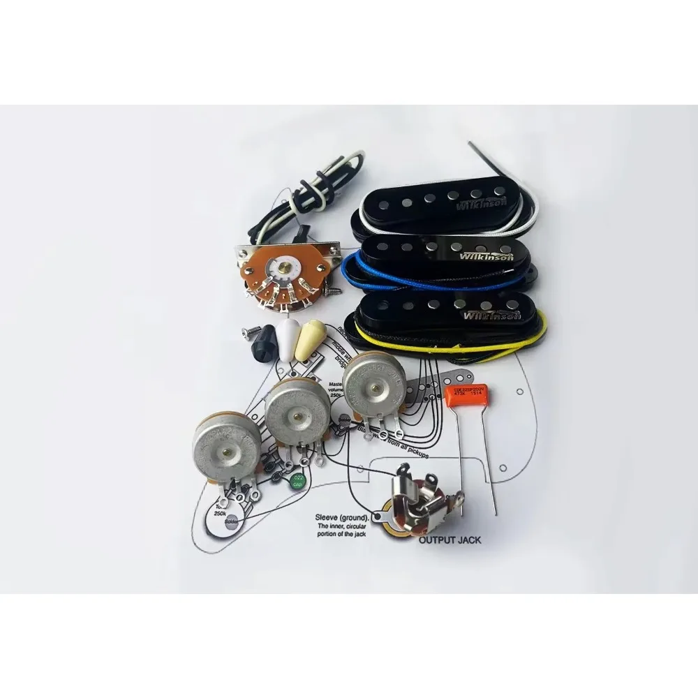 Shop Bo-Hong Store-Wilkinson WVS 60's Alnico5 SSS Single Coil Guitar Pickups Set with Copper Shaft Wiring Kit Suitable -Hot Sale