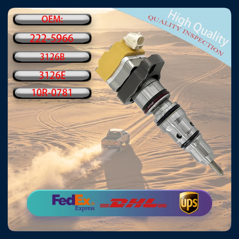 Diesel Fuel Injector OE 222-5966 10R-0781 Engine Injection Spare Parts Fit 3126B 3126E C7 Engine