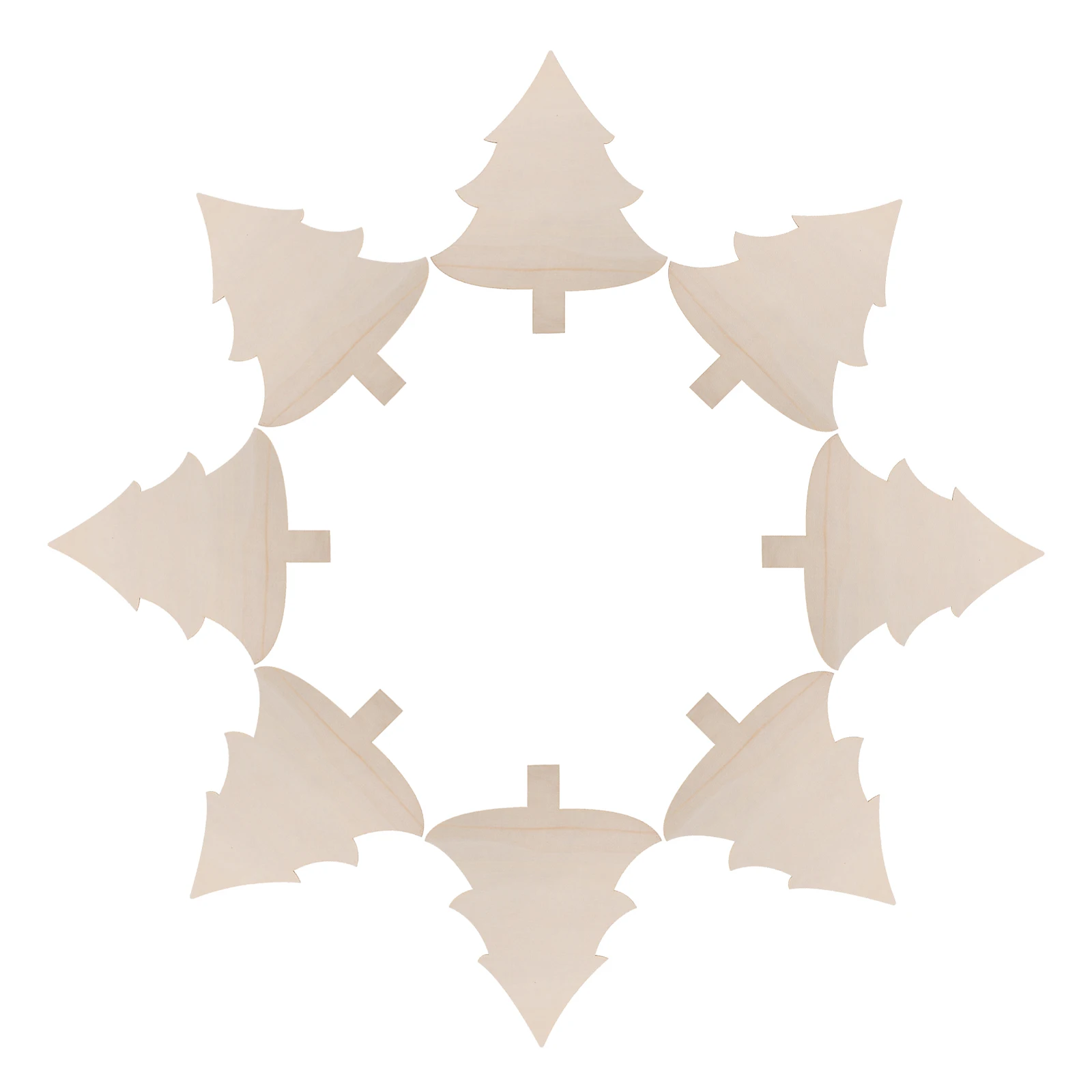 

8Pcs Unfinished Wooden Christmas Tree Cutouts DIY Crafts Blank Wood Pieces Creative Fun Kids Art Projects Decor