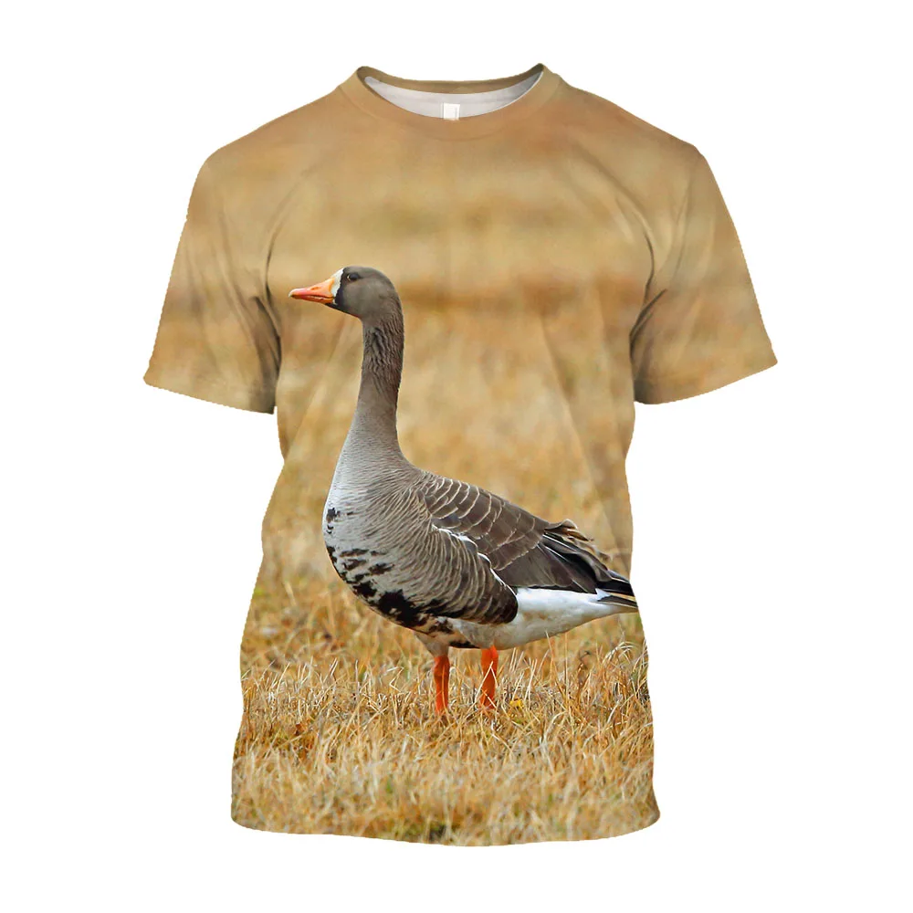 Summer New Wild Duck graphic t shirts Men Casual Outdoors Hunting Camouflage Fun Printed Personality O-neck Short Sleeve Tee Top