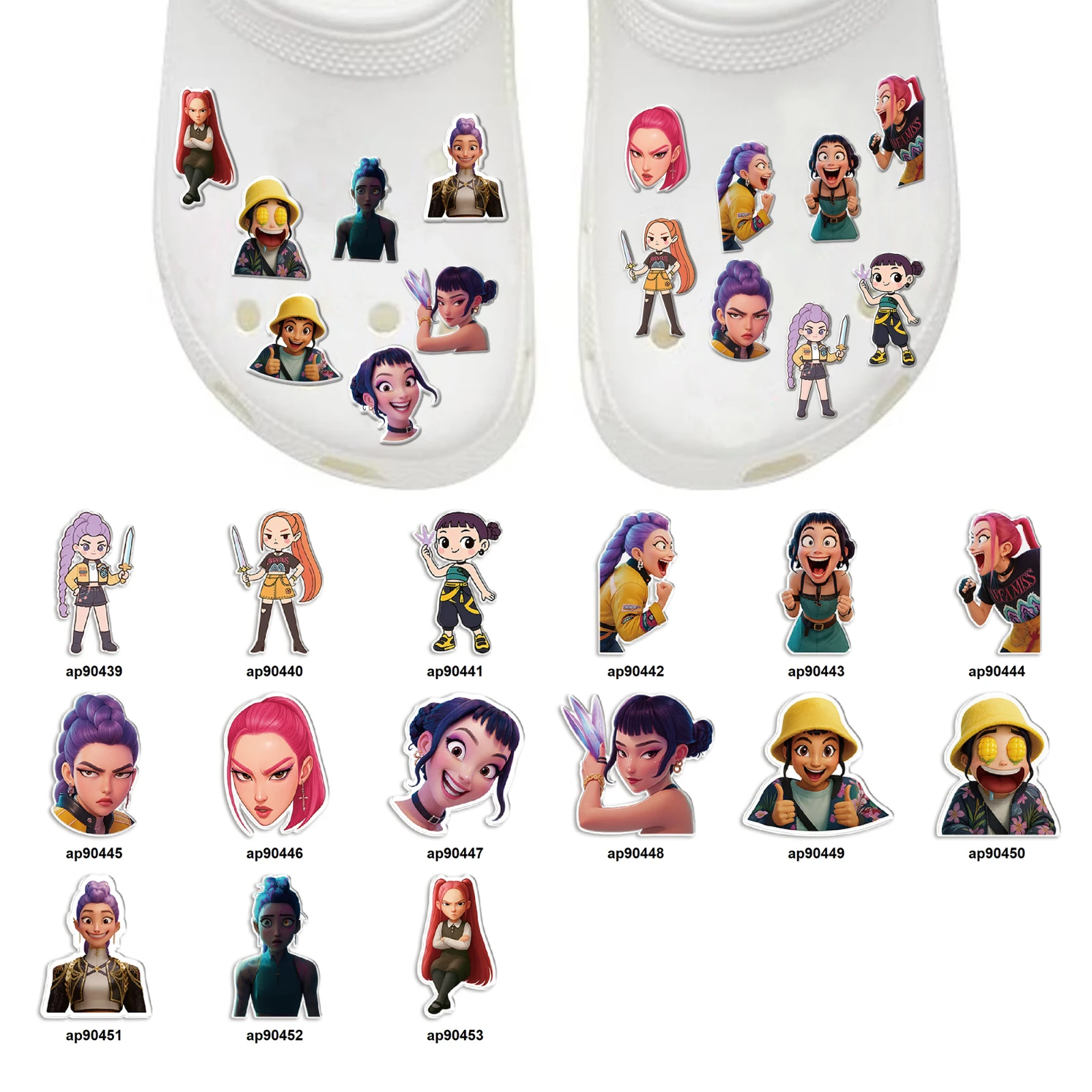 

Hunters Shoe Charms Accessories 2025 Movie Acrylic Demon Girls Cat Clog Shoes Decorations For Sandals JIBZ Christmas Gifts