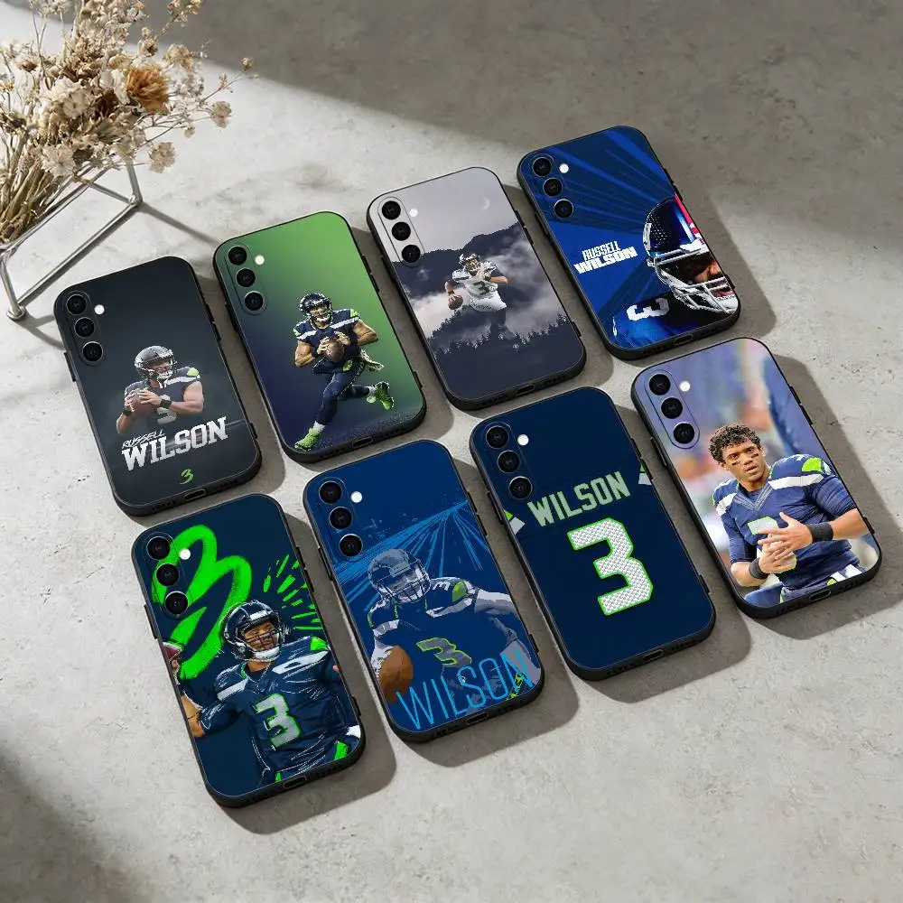 

R-Russell Rugby Wilson 3 Phone Case For Samsung GalaxyA13,21s,22,31,32,52,53,71,72,73,Soft Black Cover