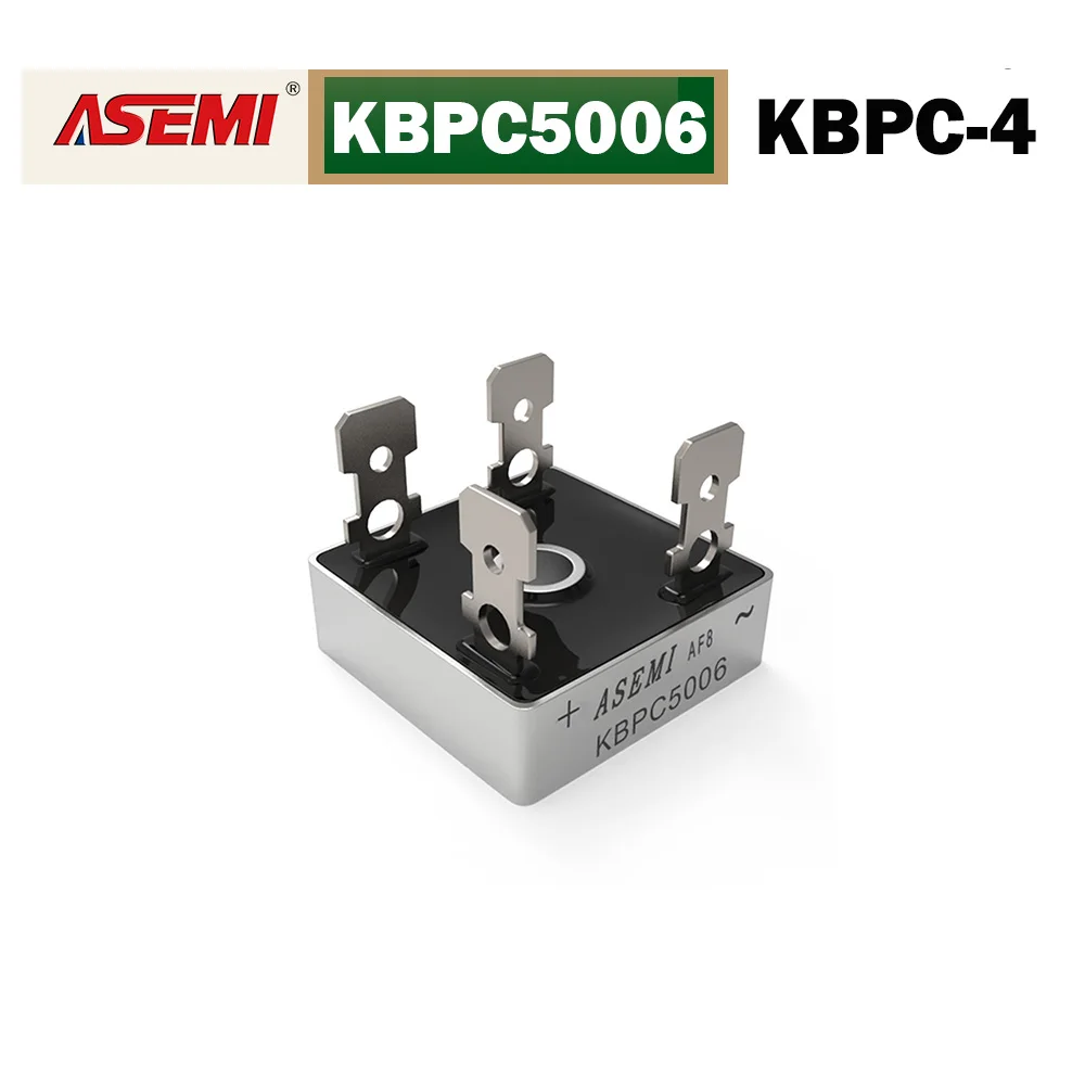 KBPC5006 50A 600V Einphasiger Brückengleichrichter 180mil KBPC-4 Quadratisches Design für Elektrische Anwendungen ASEMI – Detail 2