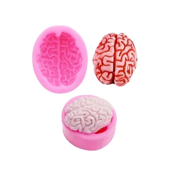 Halloween 3D Brain Chocolate Mold Cake Decoration Mold Heart Aroma Plaster Candle Decoration Fondant Silicone Molds