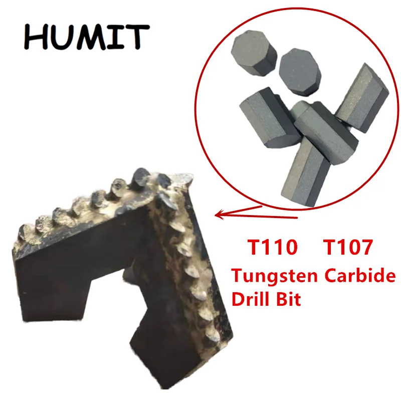 Mina geológica exploração octogonal ligas cabeça de cortador, carboneto de tungstênio insere, cavando bem broca, T110, T107, 1kg