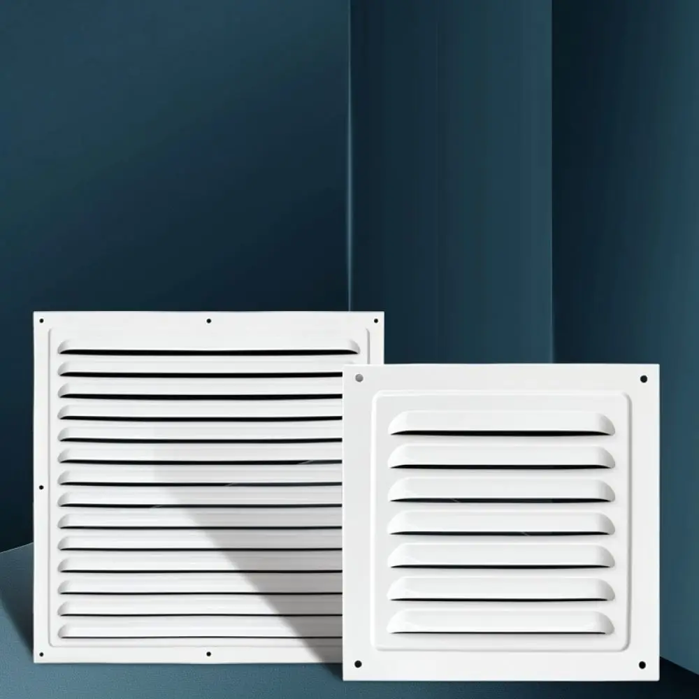 Aluminum Alloy Louver Air Vent Grille Exterior Wall Ventilation Cover Rainproof Exhaust Diffuser Duct Hood Mesh Heat Dissipation