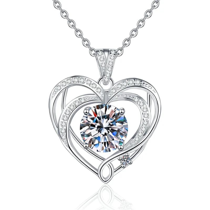 

XL526 Lefei Fashion Luxury Classic Fine Moissanite Color D 3ct Heart Necklace For Charm Women s925 Sterling Silver Party Jewelry