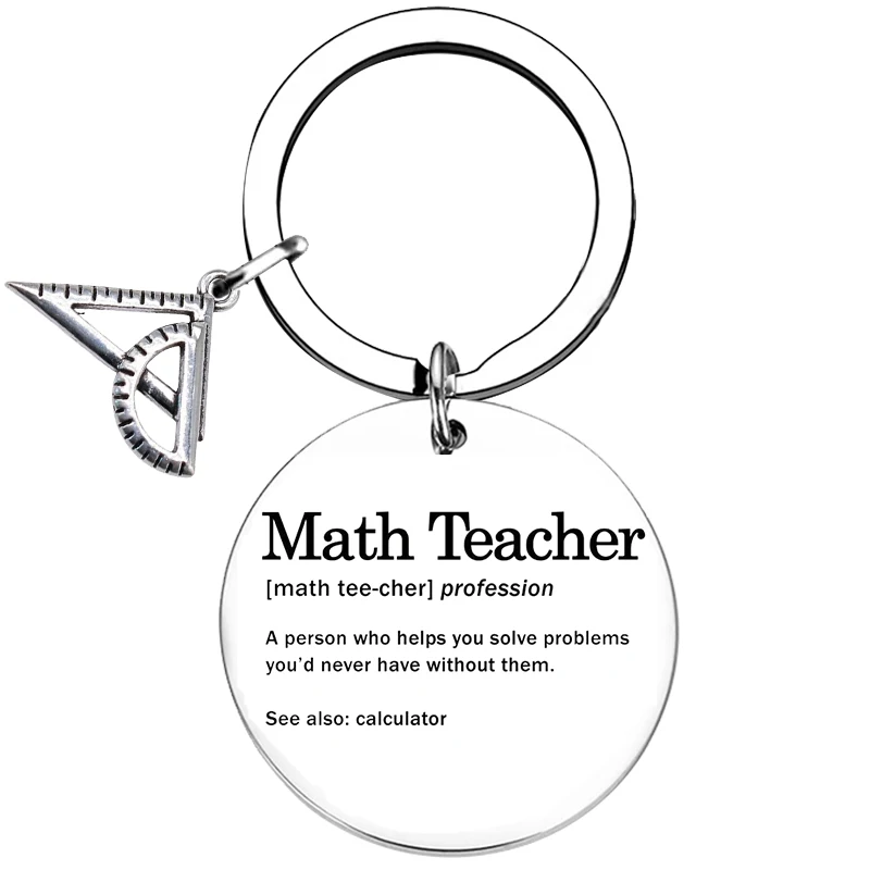 Math Teacher Keychain Math Instructor Teachers Key Rings Thank You Teacher birthday chrismas gifts