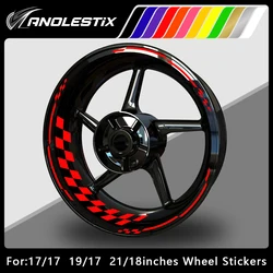 Reflective Motorcycle Wheel Stickers Hub Decal Rim Stripe 17 Inchs For YAMAHA Honda Kawasaki Suzuki BMW KTM Husqvarna Triumph