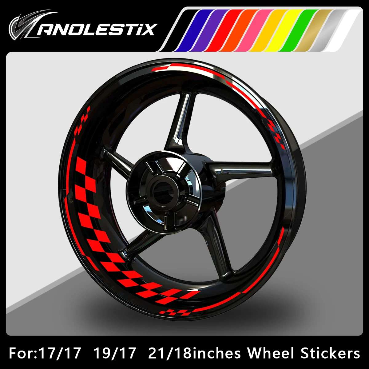 Reflective Motorcycle Wheel Stickers Hub Decal Rim Stripe 17 Inchs For YAMAHA Honda Kawasaki Suzuki BMW KTM Husqvarna Triumph