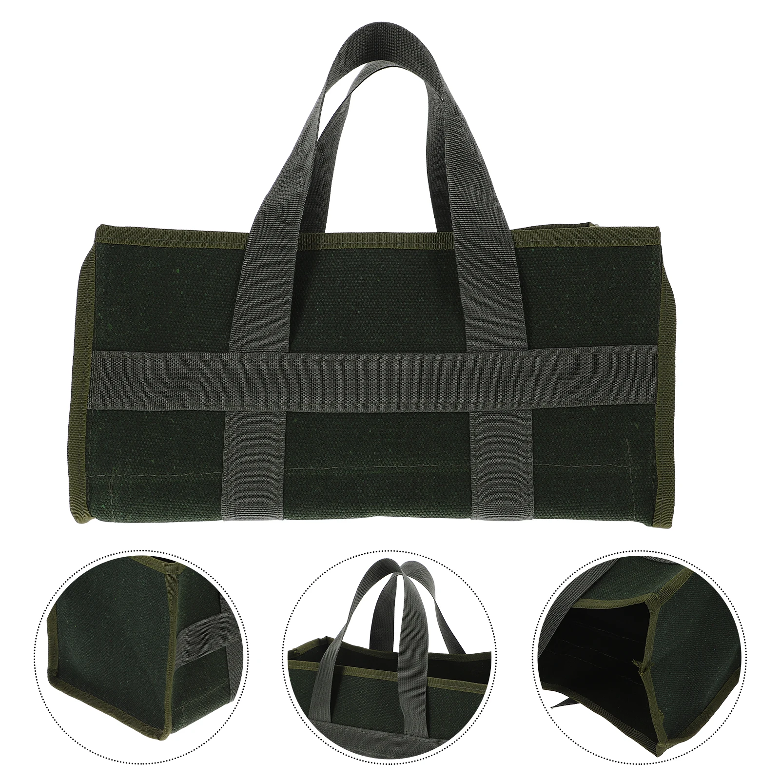 Large Capacity Tool Bag Heavy Duty Canvas Toolkit Organizer for Mechanics Electricians Car Repair Storage Pouch Dark Green Multi