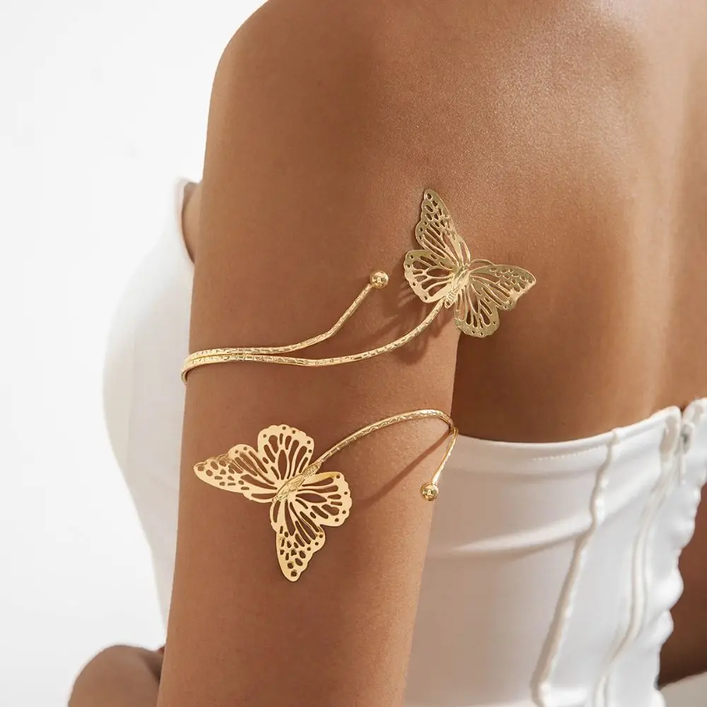Spiral Metal Starfish Open Cuff Bangles Adjustable Water Drop Shape Women Arm Bracelet Elegant Comfortable To Wear