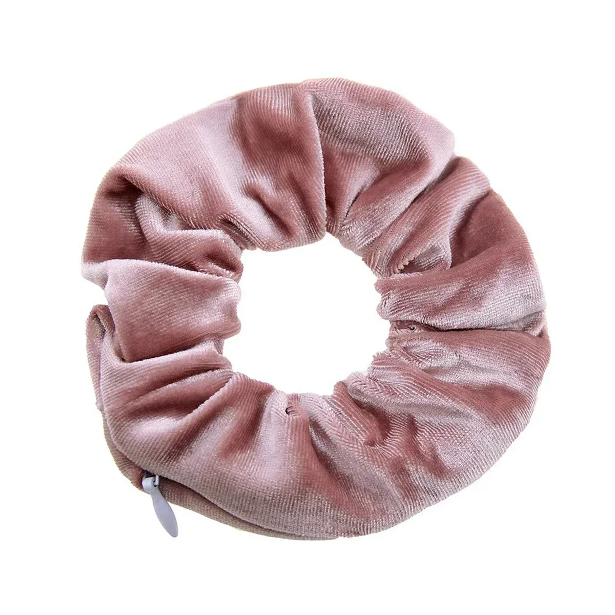 1PC Portable Hidden Safe Sight Secret Hair Tie Storage Case Hair Scrunchie With Zipper Hide Key Cash Jewelry Hair Accessories