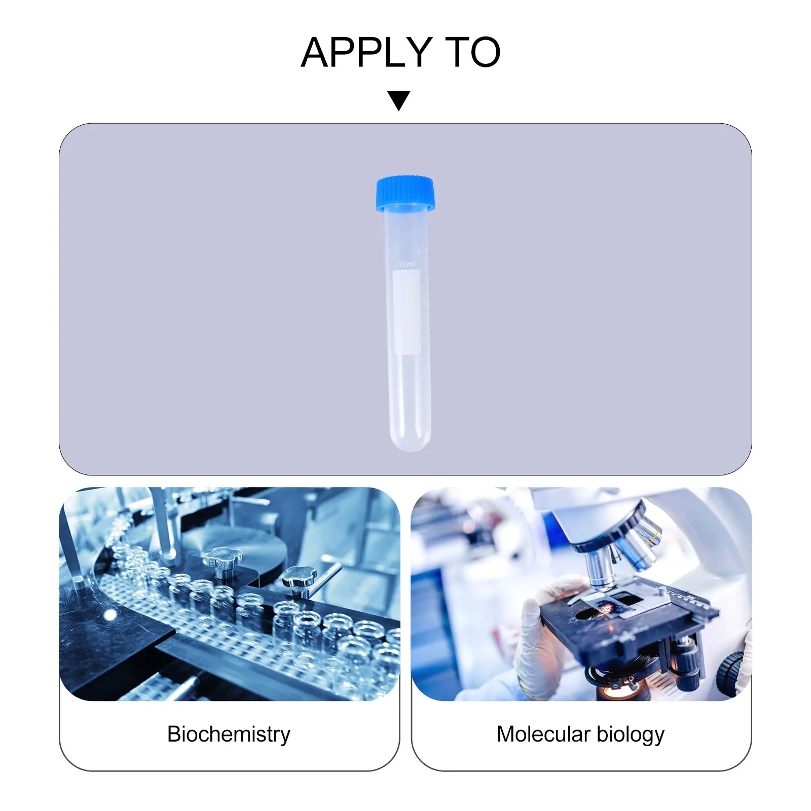 

100 Pcs Tube Test Tubes for Laboratory Container with Scale Plastic 10ml Vials