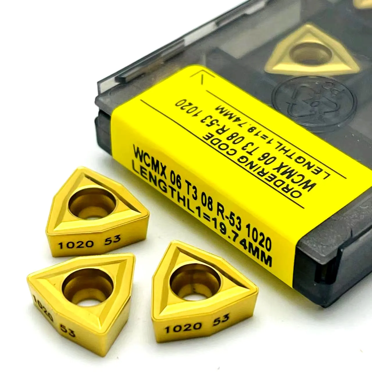 10 шт. WCMX06T308 R-53 1020 специальные лезвия для быстрой U-образной дрели, карбидные лезвия, токарные инструменты для металла, режущий инструмент WCMX 06t308 U-drill