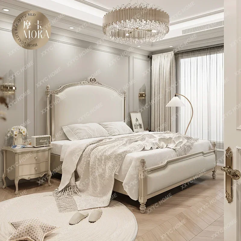 

Light Luxury Master Bedroom Double Bed 1.5 1.8 M American Bed