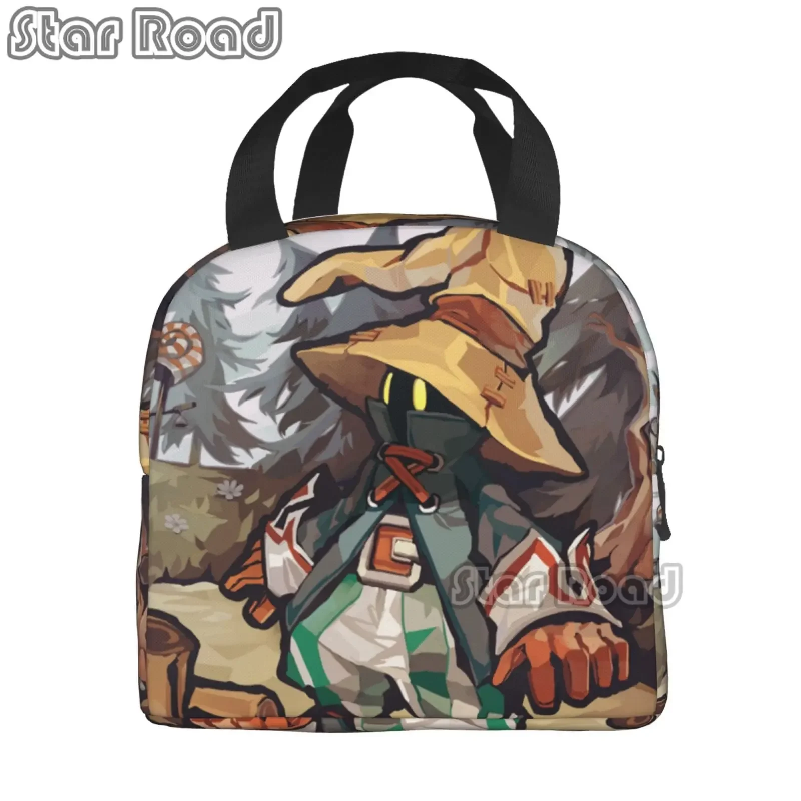 Gzame Final Fantasy Vivi Ornitier Insulated Lunch Bags Studio Ghibli Portable Thermal Cooler Food Lunch Box Work School Travel