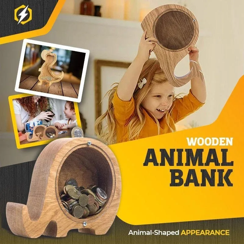 

Wooden Animal Alphabet Piggy Bank‌ - Educational Savings Toy for Kids & Toddlers
