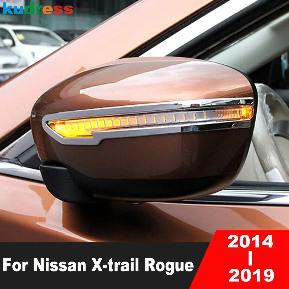 

Rearview Mirror Cover Trim For Nissan X-Trail Rogue T32 2014-2018 2019 Chrome Car Accessories Side Mirrors Molding Garnish Strip